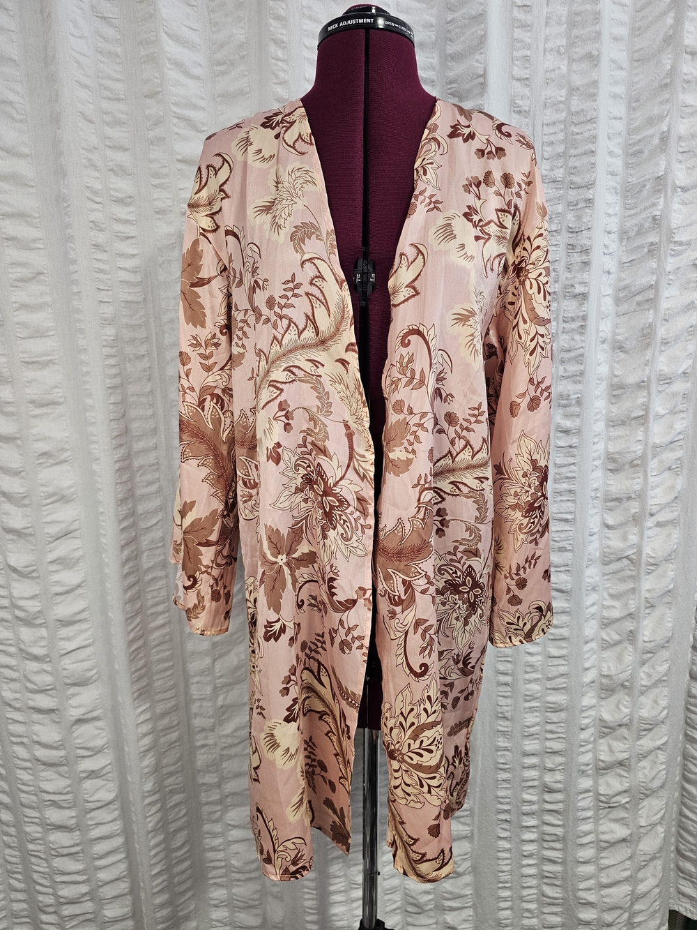 NWT P2F Floral Open Front Swim Wrap Cover Up Boho Kimono Duster